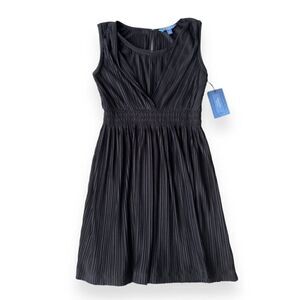Simply Vera Vera‎ Wang Pleated Dress Pure Night Black Women's Medium (M)